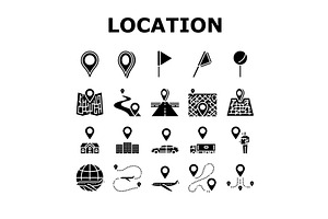 location pin map point icons set, an Object Illustration by pikepicture