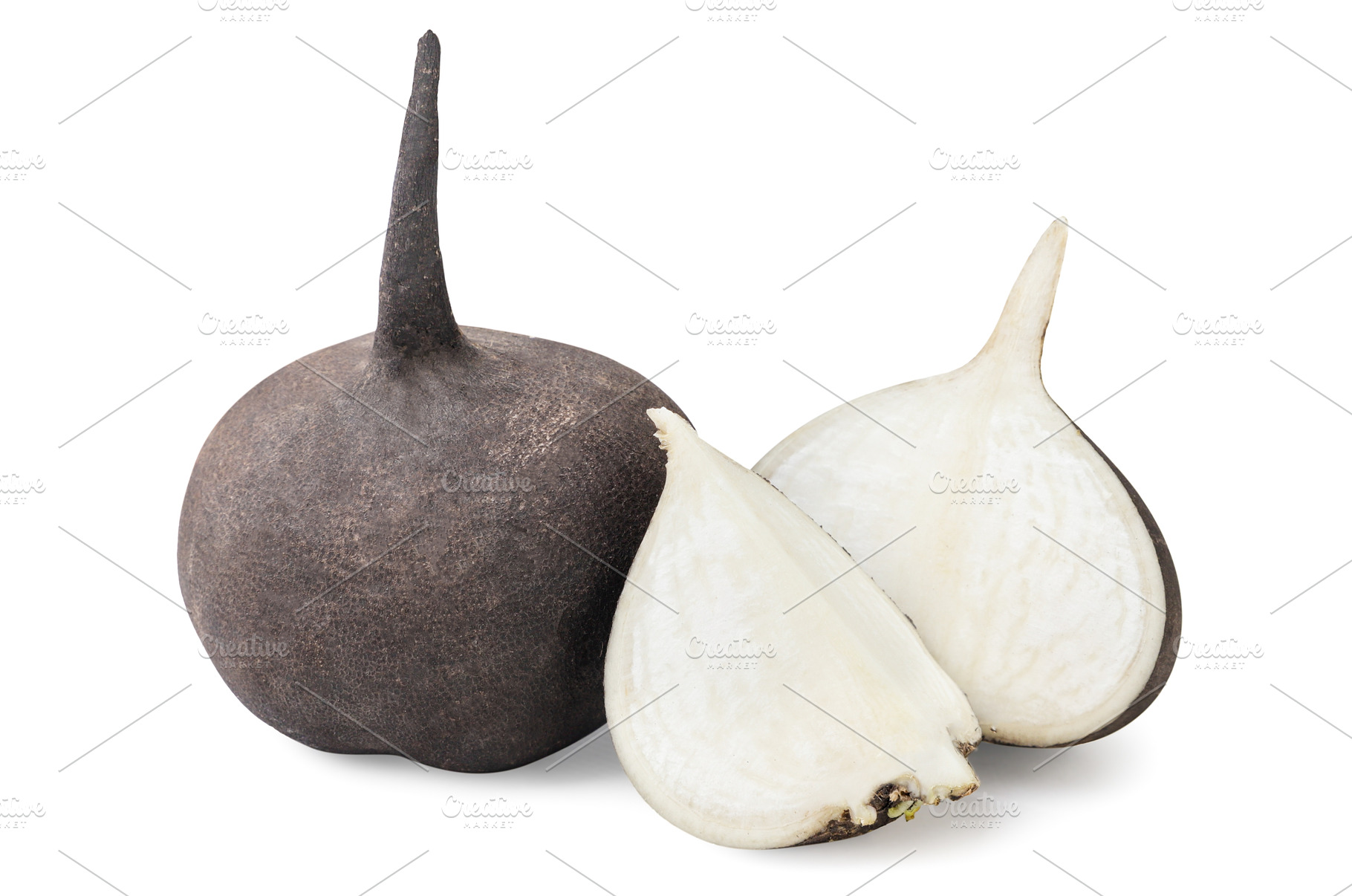 Black radish, half and piece on a, a Food & Drink Photo by innakreativ