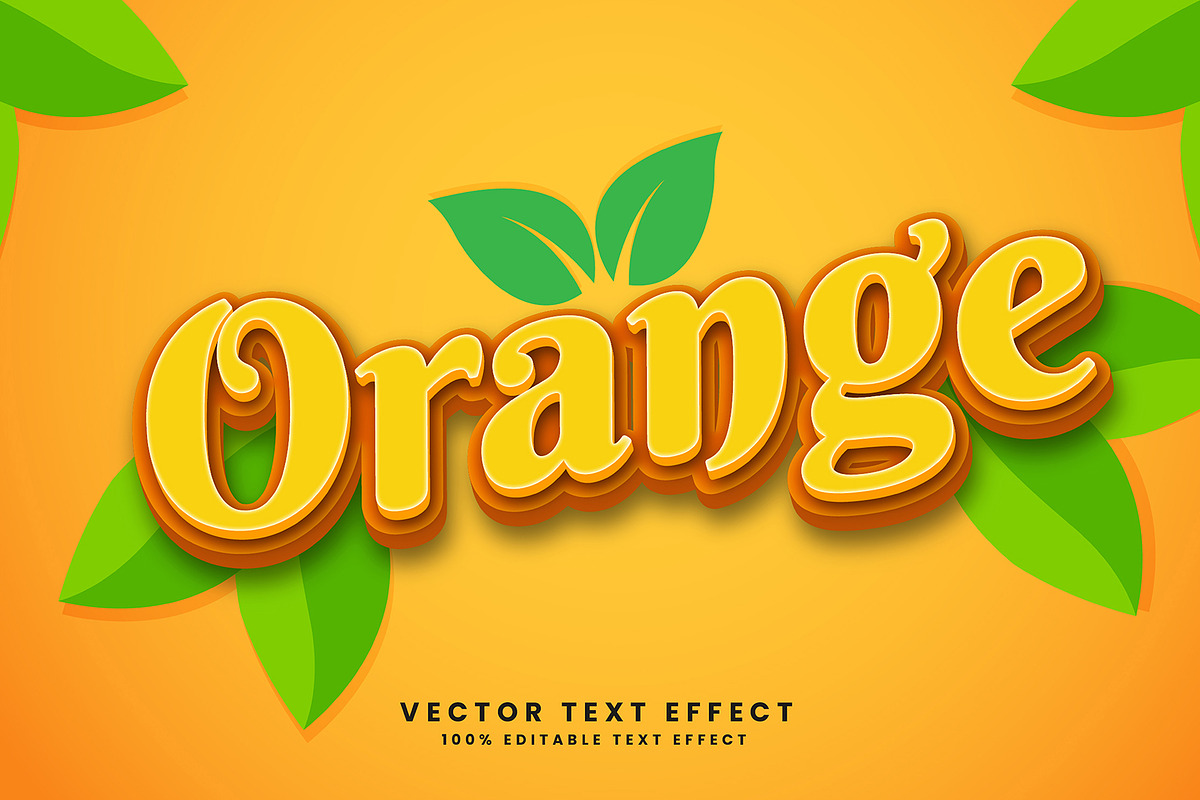 Orange Fruit Vector 3d Text Effect, a Layer Style Add-On by designermdnazir