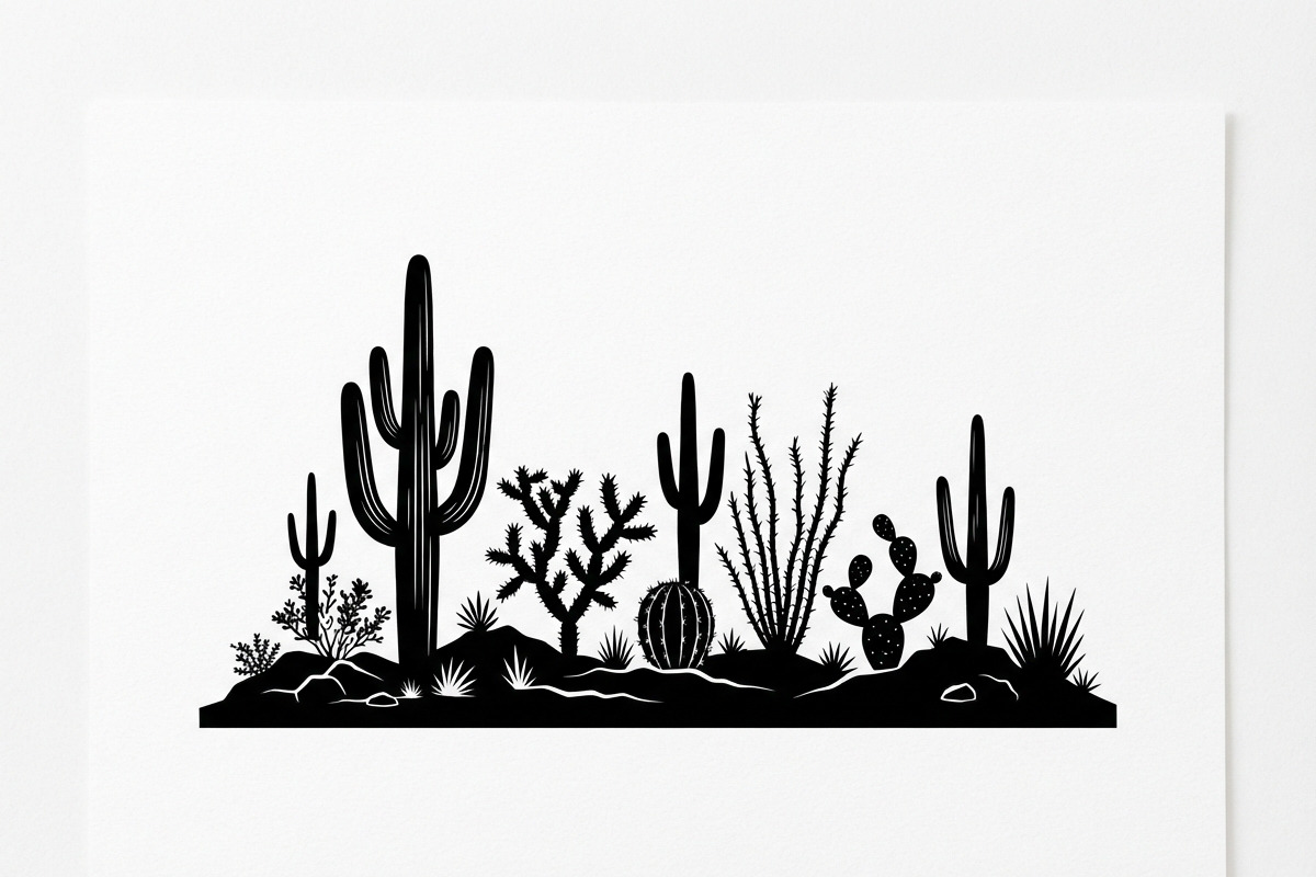 60 Desert Cactus Floral Silhouette, a Seasonal Illustration by Amazin_art (Photo 23 of 24)