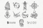 Sailor and Nautical Bundle, an Illustration by Goularte Design (Thumbnail 2 of 9)