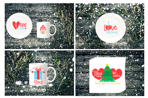 Christmas bundle Winter Mockups, a Cups & Container Mockup by VetalStock