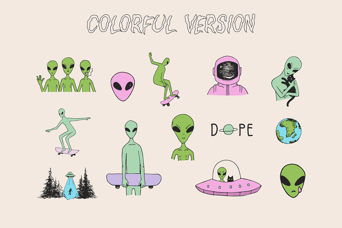 I want to believe - vector doodles, an Object Illustration by yabluko_draws (Photo 5 of 8)