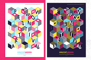 Isometric Cubes Poster