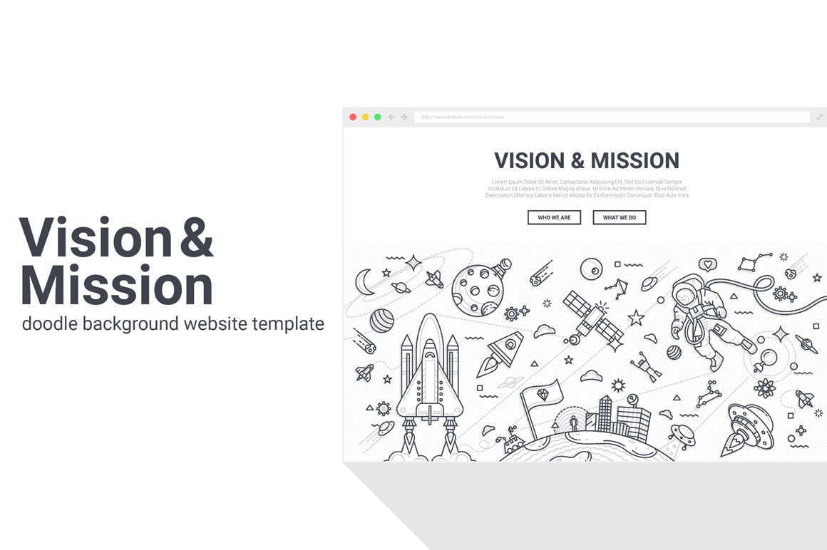 Vision & Mission Doodle Background, an Illustration by Flat Icons ...