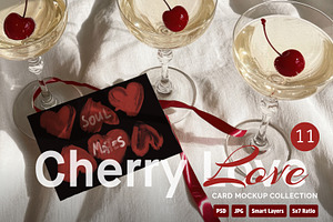 Cherry Love Valentine's Day Mockups, a Product Mockup by NikiArts