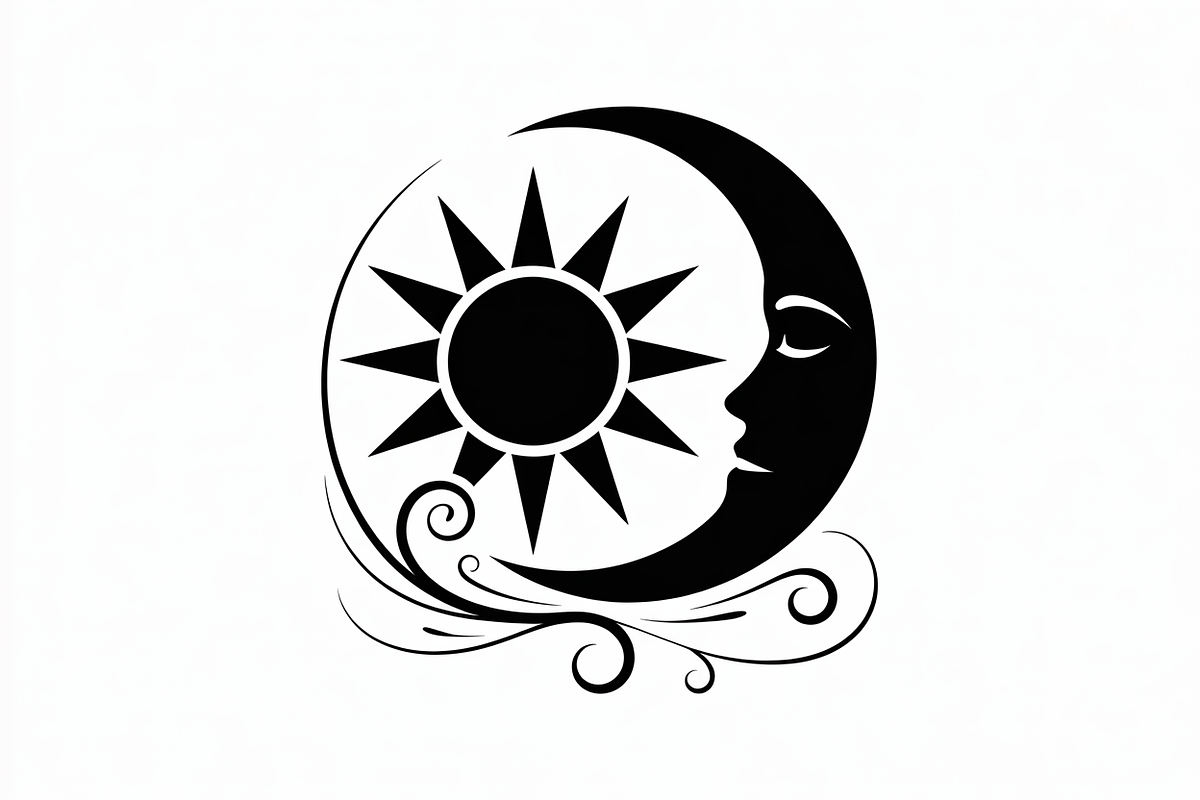 sun and moon surrounded by flowing, an Illustration by Amazin_art (Photo 7 of 25)