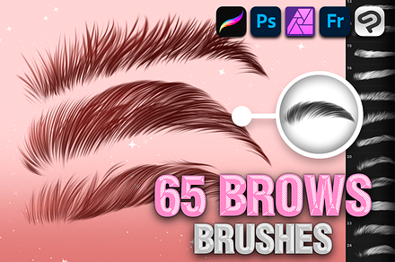 Procreate Brow Face portrait brushes, a Brush Add-On by AppleinaJuice