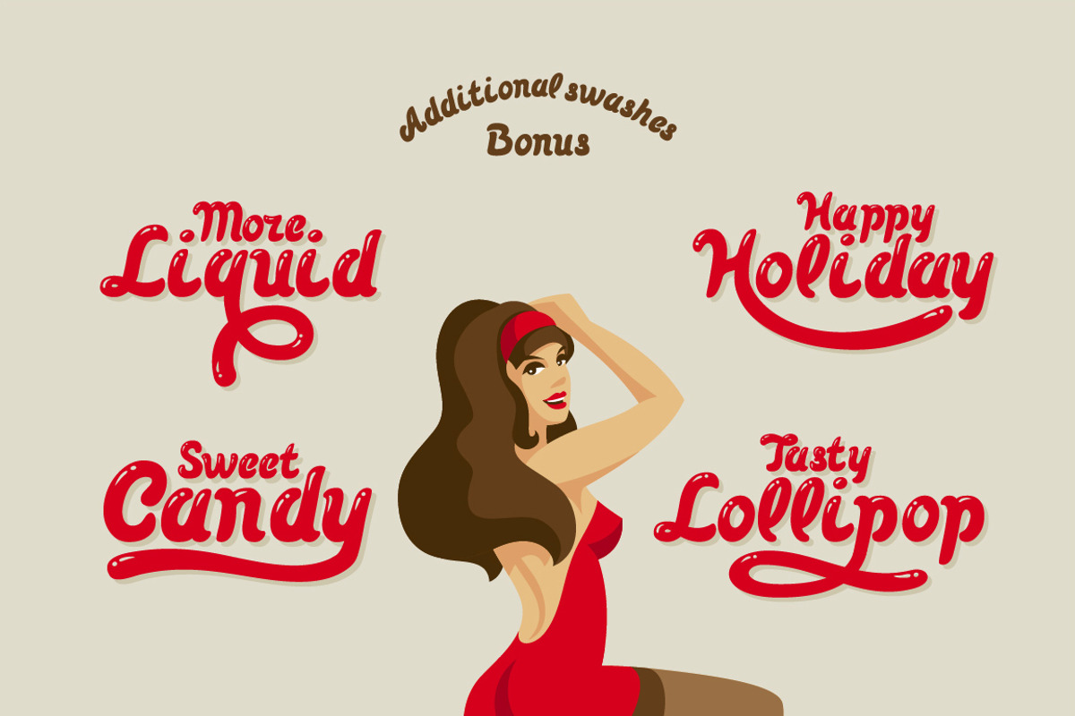Pin up font and illustration preview 4