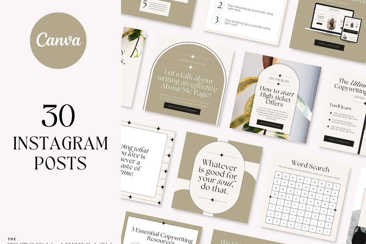 Instagram Post Template Luxe Canva, a Social Media Template by HerstedHertz (Photo 1 of 9)