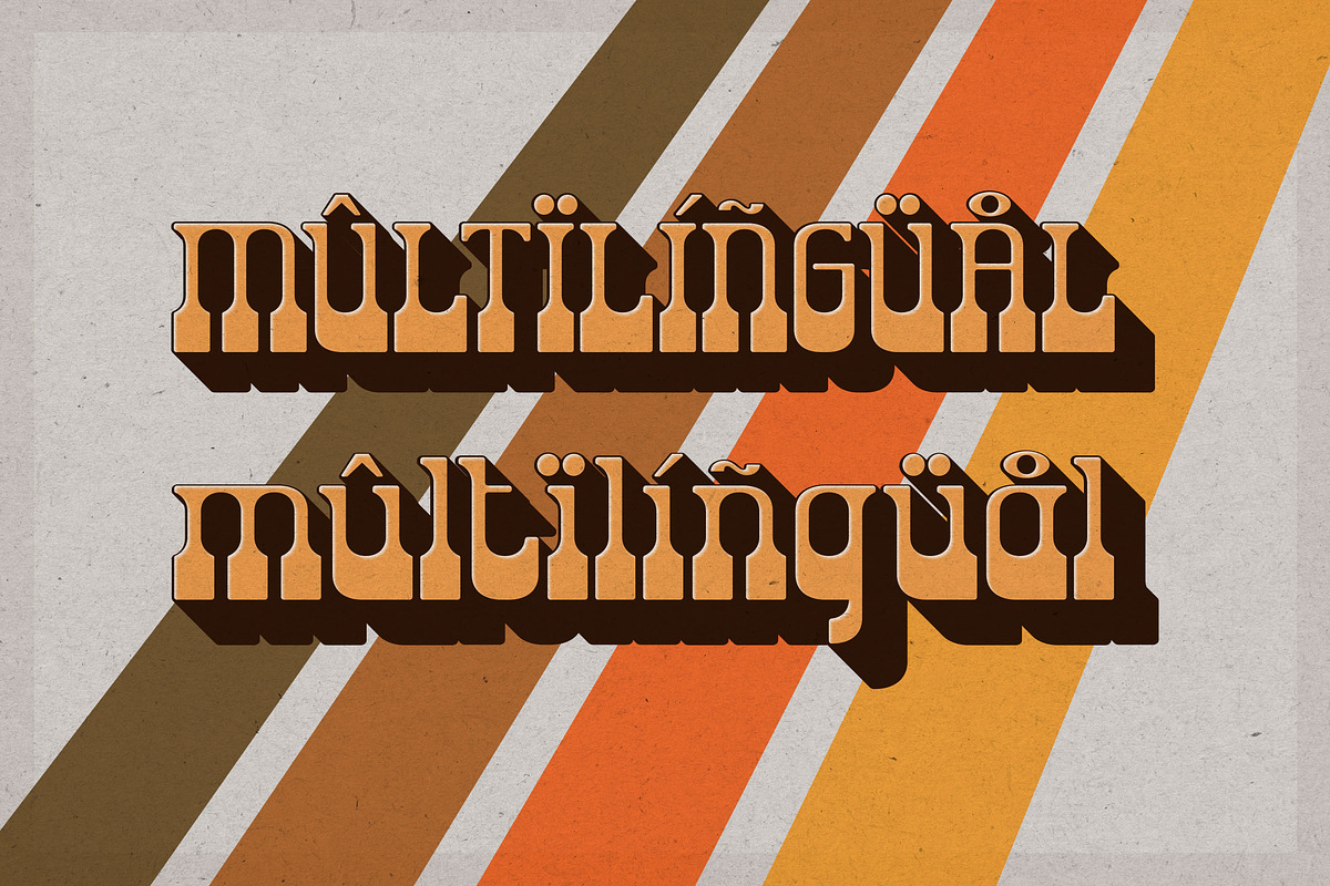 Champione | Retro Font with Extrude, a Serif Font by Almeera Std (Photo 5 of 12)