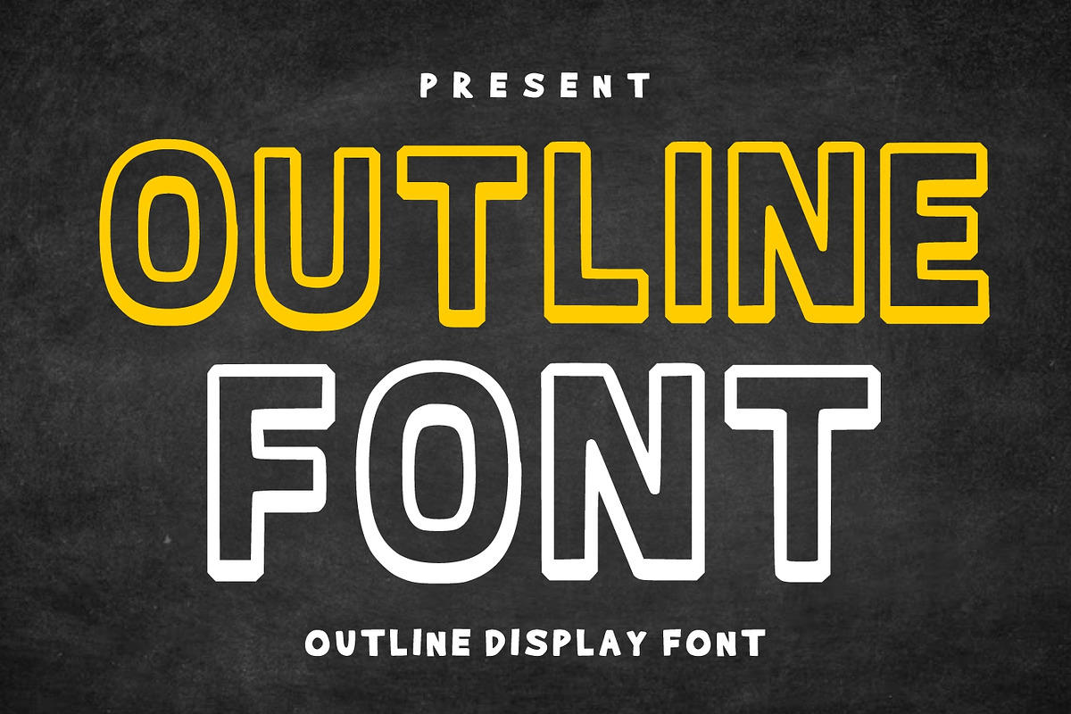 Outline Font, a Sans Serif Font by Fourteen Letter (Photo 1 of 5)