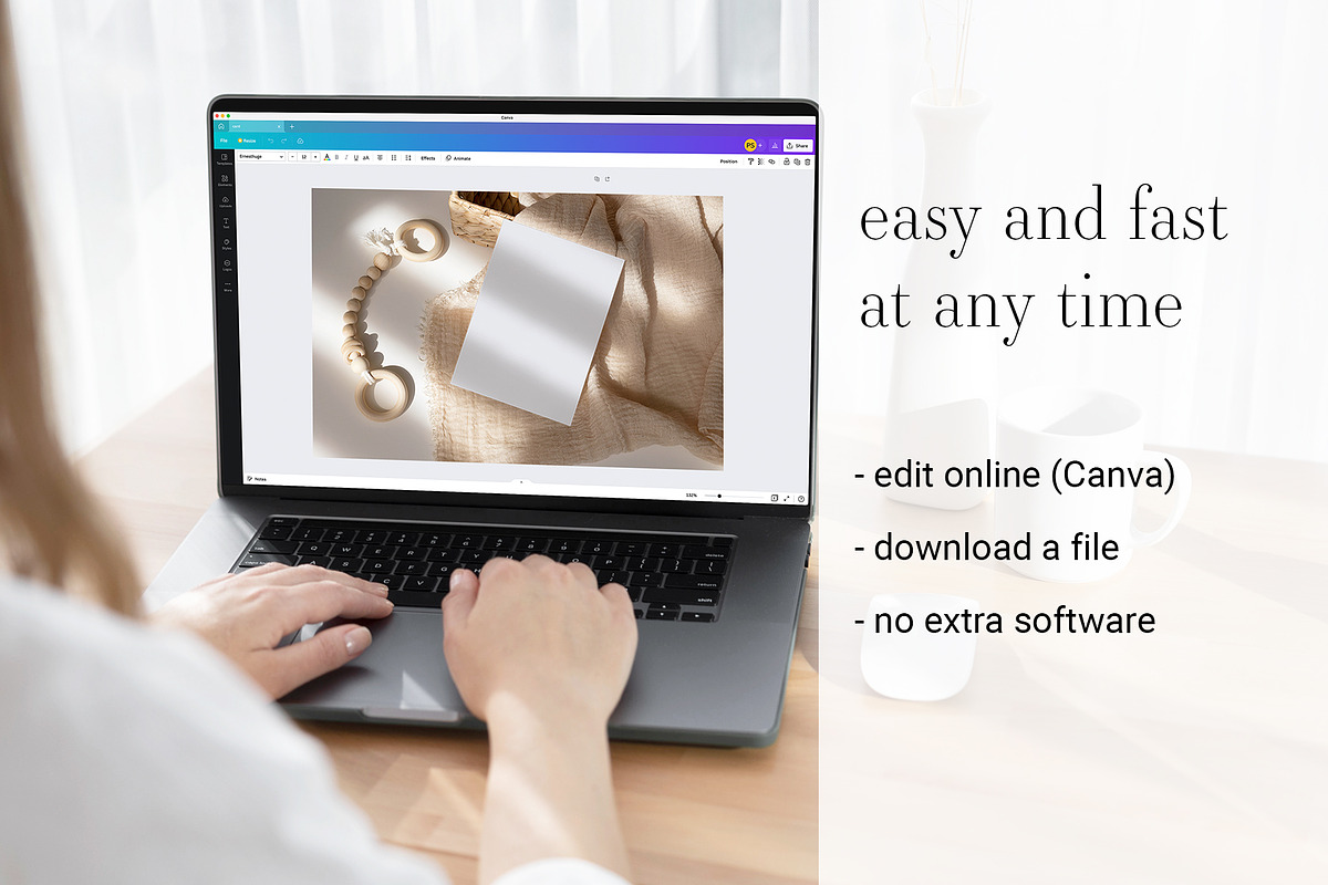 Card Mockup 5x7 Online Edit Canva, a Product Mockup by PawMockups 2 (Photo 3 of 6)