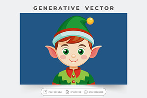 A cheerful elf character stands read, a Graphic by Iftikhar Alam