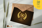 Golden Anniversary Badges, Logo Sets, a Graphic by OtpirusGraphic (Thumbnail 4 of 5)