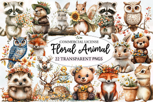 Woodland Floral Animal Creatures, an Illustration by Designworld