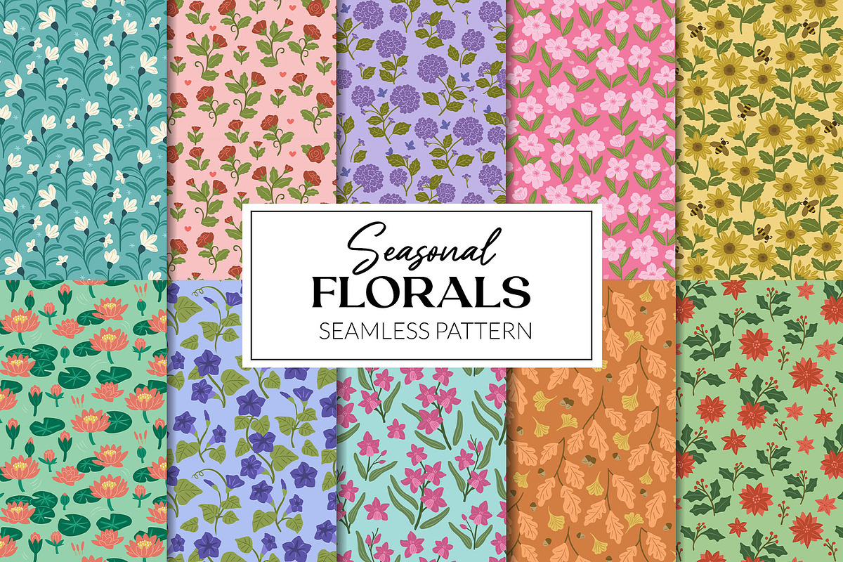 Seasonal Botanical Seamless Pattern, a Pattern Graphic by CreativeChristiana (Photo 1 of 9)