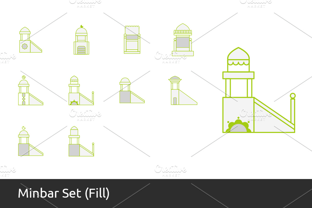 Over 100 Islamic Icons Set, an Outline Icon by UX Monster (Photo 8 of 14)