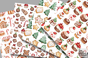 Watercolor Christmas Sweets Desserts, a Pattern Graphic by Fine Purple Elephant (Thumbnail 3 of 5)
