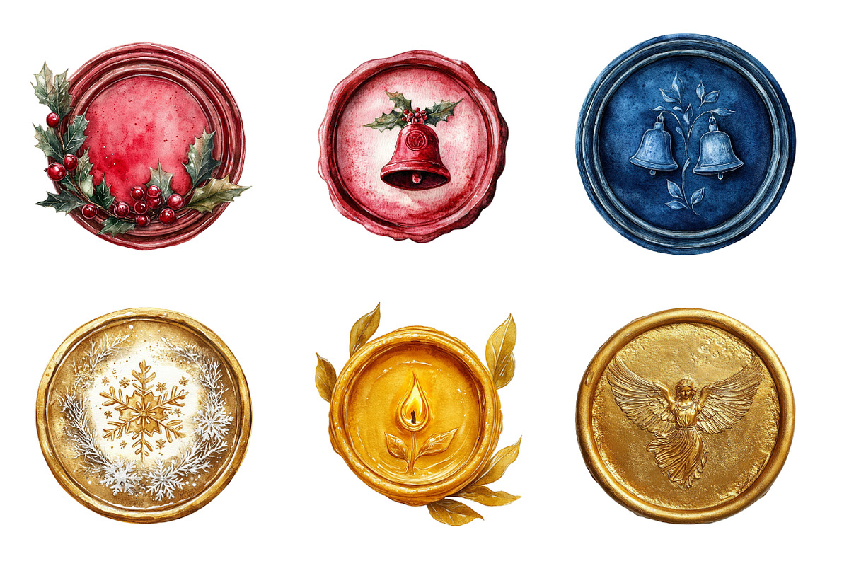 Christmas Wax Seal Clipart PNG, an Illustration by SinaCreation (Photo 3 of 7)