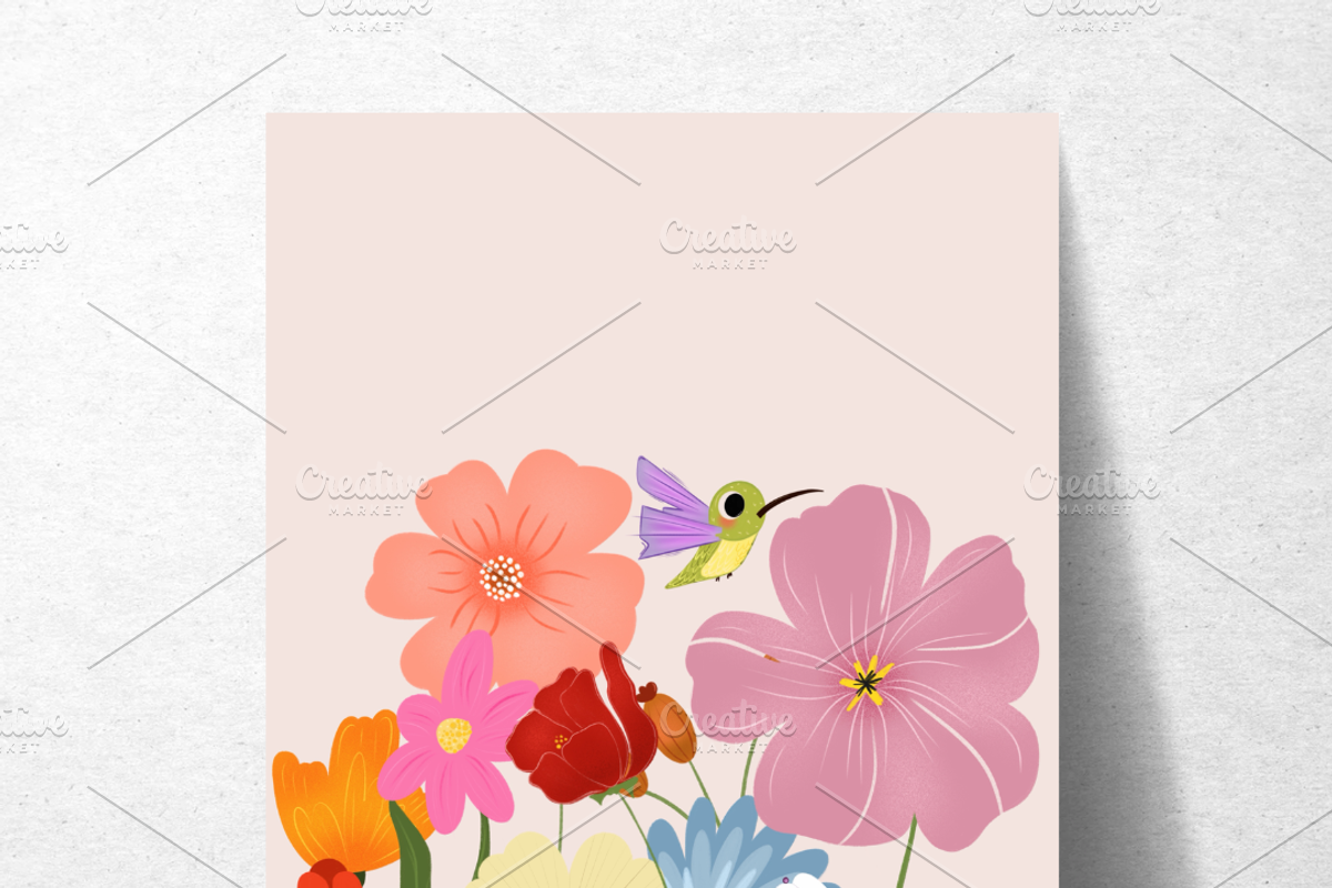 Spring Garden Digital Poster A4, a Decorative Illustration by Oleksandra Illustrates (Photo 4 of 8)