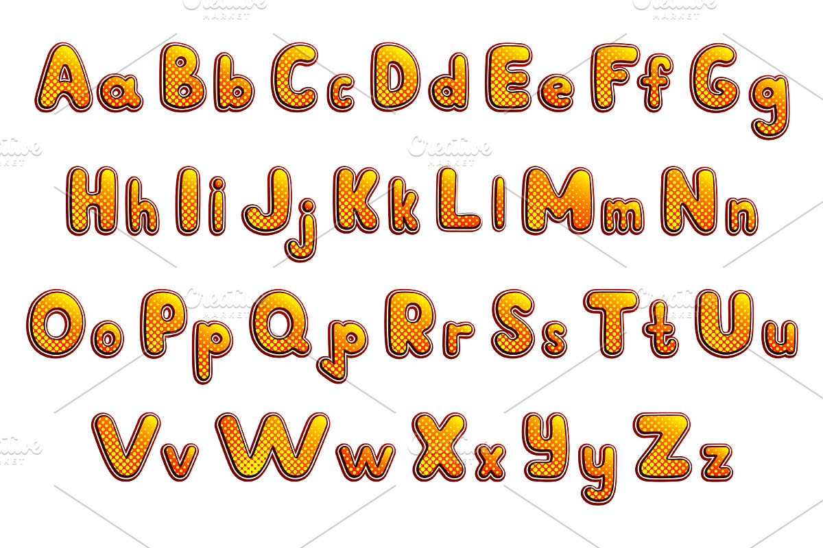 Wow pop art comic alphabet preview 3