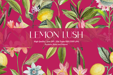 Lemon Lush Prints & Patterns, a Pattern Graphic by GND ART STUDIO