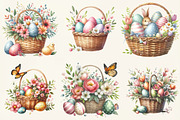 Watercolor Floral Easter Baskets, an Illustration by DreamCafeArt (Thumbnail 2 of 6)