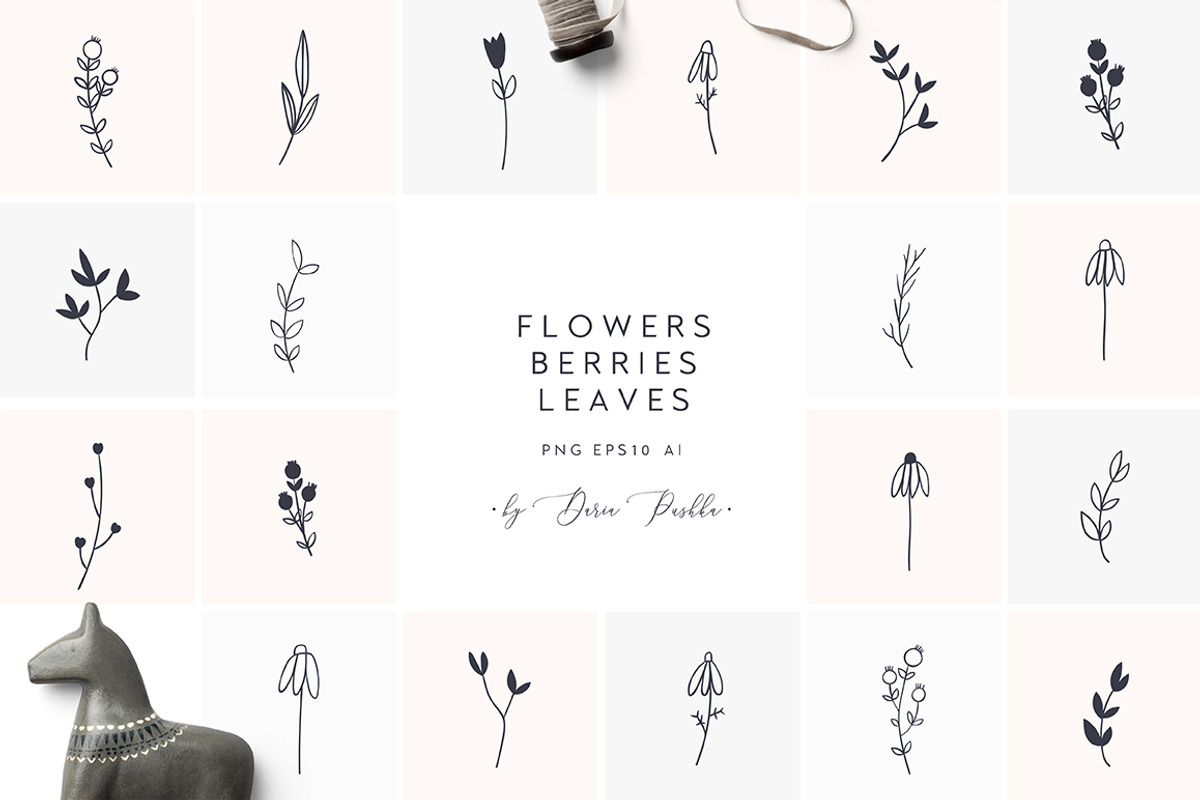 110 FLORAL ELEMENTS, an Illustration by Luna Dreams (Photo 2 of 7)