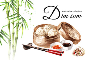 Dim Sum. Chinese dumplings, a Food Illustration by Daria Ustiugova