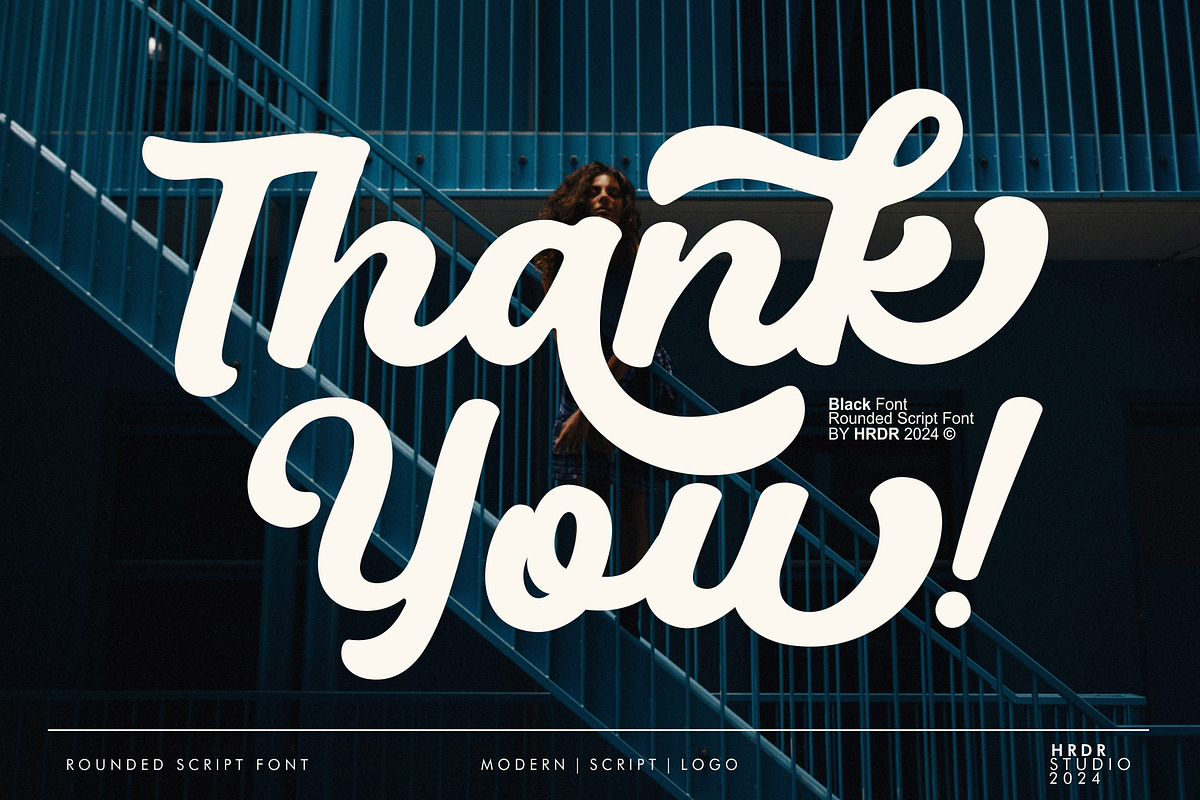 Black - Rounded Script Font, a Script Font by HRDR (Photo 13 of 13)