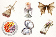 Sepia Coquette Halloween Clipart, an Illustration by Pixels.Craft (Thumbnail 2 of 6)