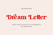 Dream Letter, Serif Font, a Serif Font by Motokiwo (Thumbnail 1 of 10)