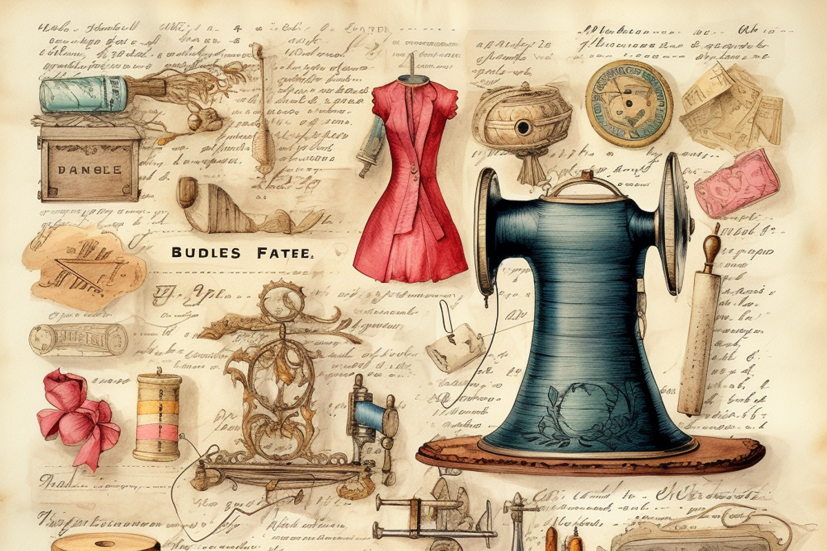 Vintage Sewing Thread and Needle, a Background Graphic by Printable Treasure (Photo 5 of 6)