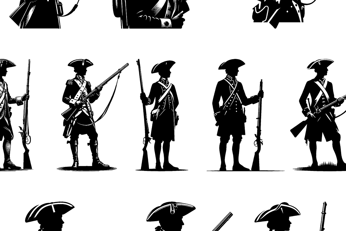 Colonial Soldier Silhouette Set, an Object Graphic by RT Studio (Photo 2 of 3)