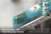 Staircase Glass Wall Sign Mockup, an Advertising Mockup by herutage (Thumbnail 1 of 4)