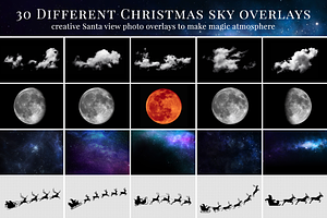 Christmas Sky Photo Overlays