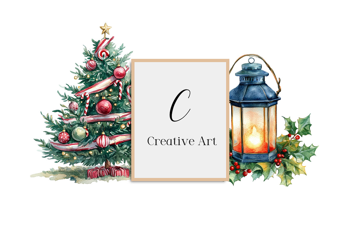 Watercolor Whimsical Christmas PNG, an Illustration by Creative Art (Photo 5 of 10)