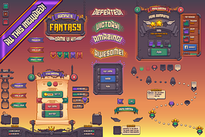 Complete Fantasy Game UI Kit