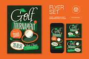 Green Golf Tournament Flyer Set, a Flyer Template by graphicook (Thumbnail 1 of 3)