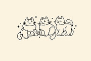 Lazy cute cats. Lineart collection, an Animal Illustration by heyXeni (Thumbnail 6 of 11)