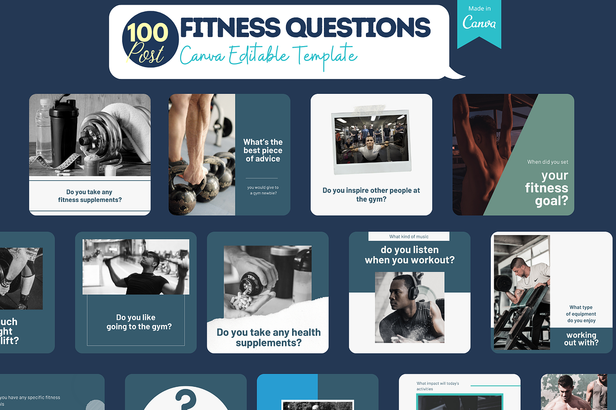 Fitness Templates - Canva Editable, a Social Media Template by Viral Content Design (Photo 4 of 12)