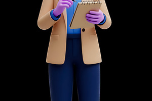Psychologist Taking Notes with Brain, a Photo by angellodeco