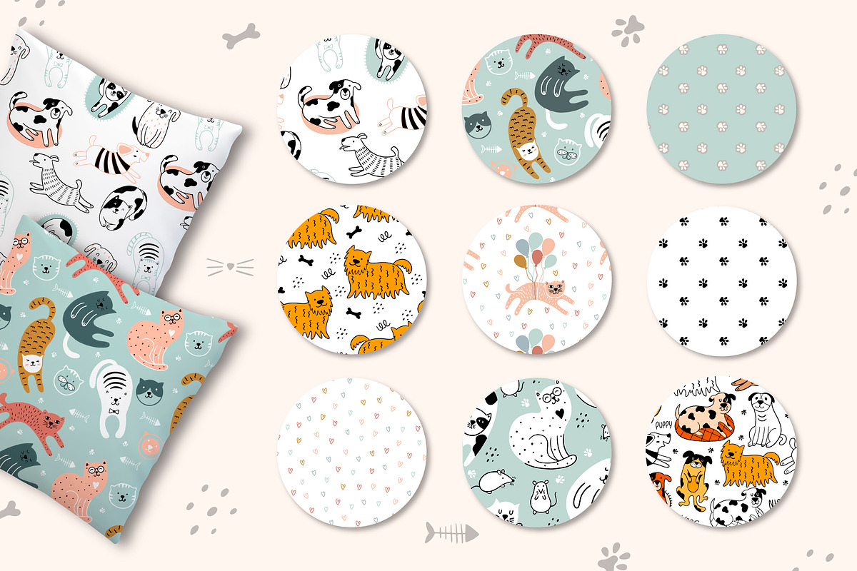 Cute cats and dogs!, an Animal Illustration by Alona Savchuk (Photo 8 of 12)