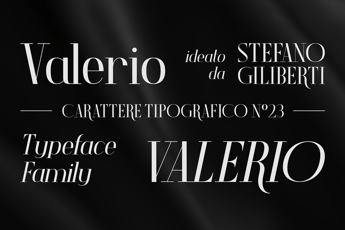 Valerio – Font Family, a Serif Font by Stefano Giliberti (Photo 2 of 10)