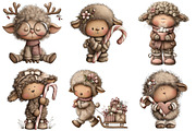 Funny Christmas Sheep Clipart, an Illustration by Craft Nest (Thumbnail 7 of 10)