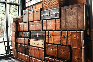 Suitcases and chests vintage