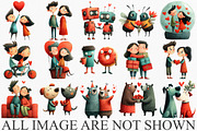 Funny Valentine’s Couples Clipart, an Illustration by Canvas Craft (Thumbnail 3 of 6)