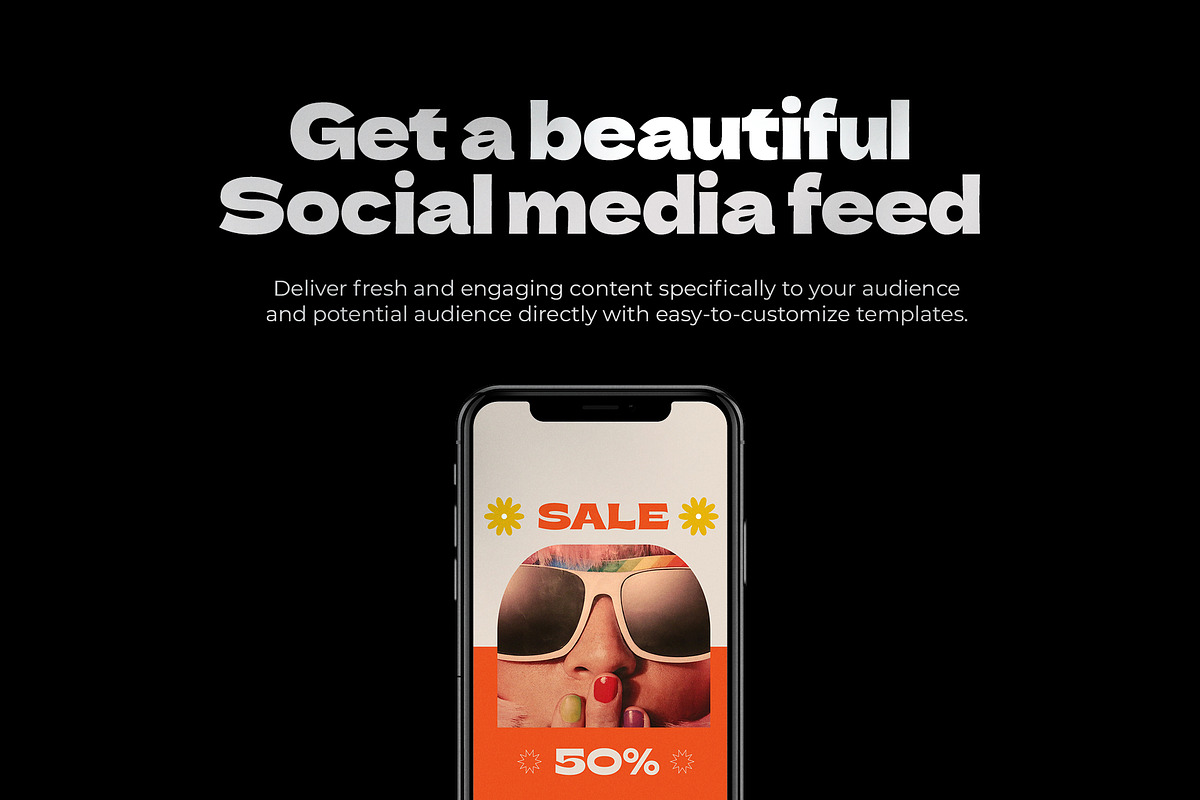 Pop90s Social Media Templates, a Social Media Template by Creavora (Photo 5 of 11)