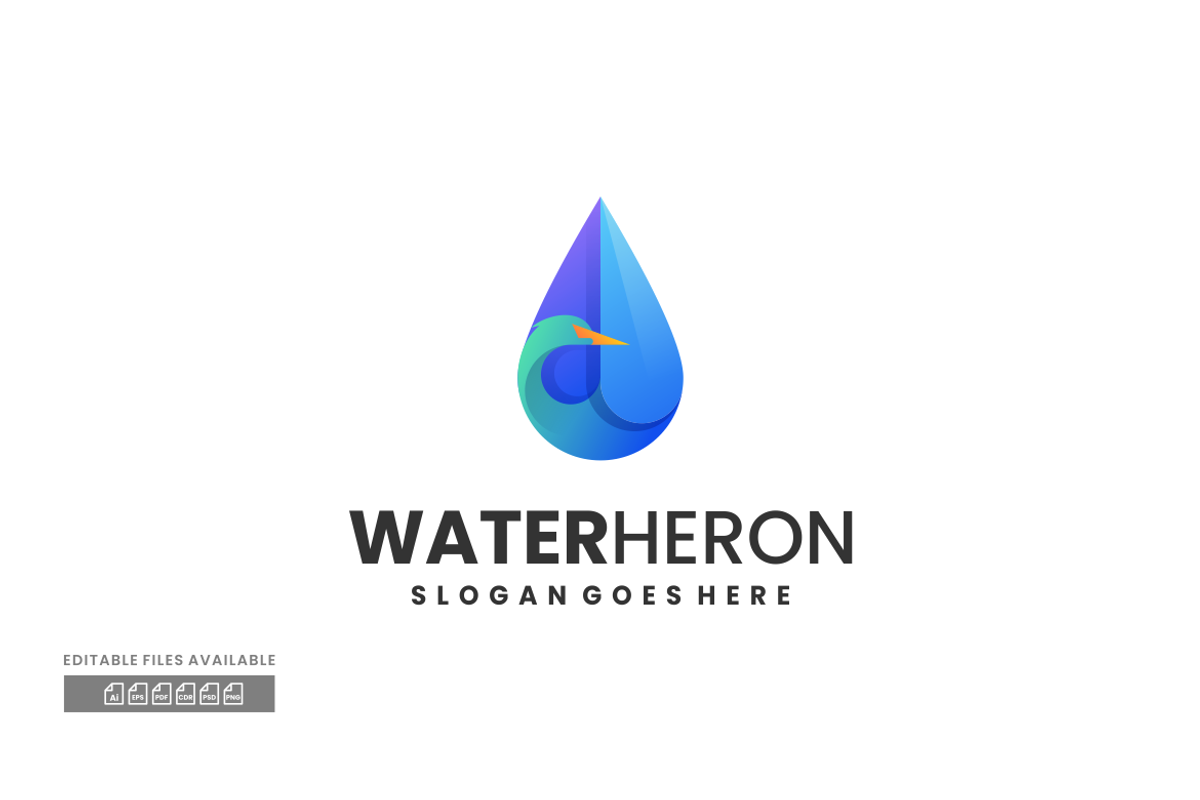 Water Heron Gradient Colorful Logo, a Branding & Logo Template by ivan_artnivora